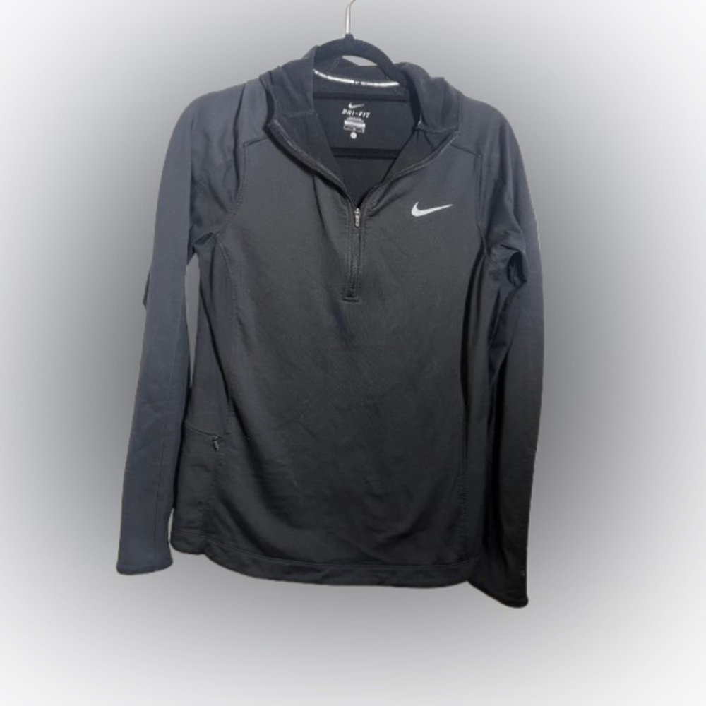Nike Black Dri-FIT Running 3/4 Zip - Size Large